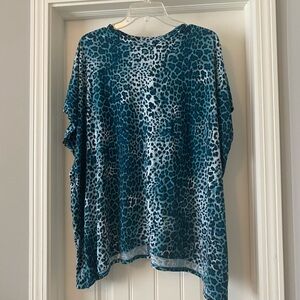 Teal Leopard Top